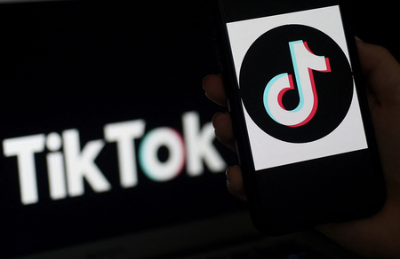 短編動画投稿アプリ「ＴｉｋＴｏｋ（ティックトック）」のロゴマーク（ＡＦＰ時事）