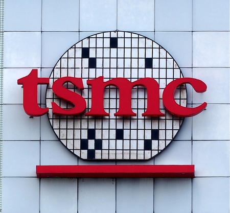 半導体受託生産の世界最大手、台湾積体電路製造（ＴＳＭＣ）のロゴマーク（ＥＰＡ時事）