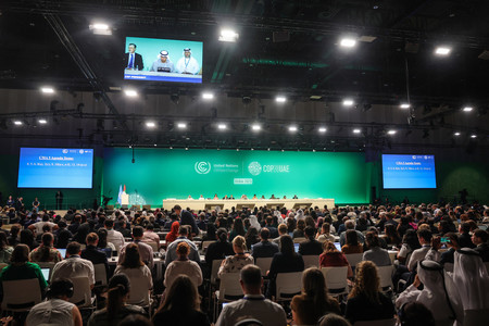 COP28の会場=2023年12月、ドバイ(AFP時事)