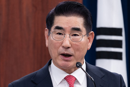 韓国の金龍顕前国防相=10月30日、ワシントン近郊(AFP時事)