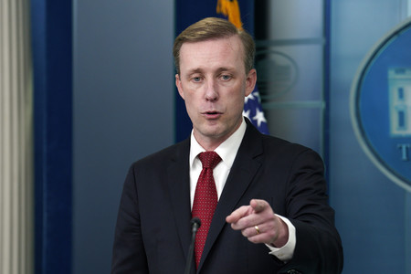 サリバン米大統領補佐官=10月1日、ワシントン(EPA時事)