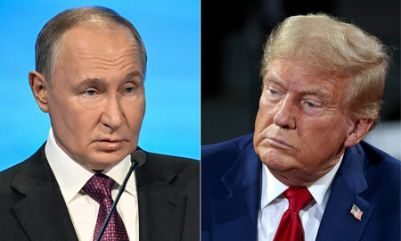 ロシアのプーチン大統領(左)とトランプ次期米大統領(AFP時事)