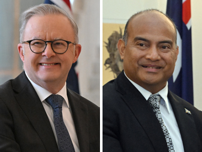 オーストラリアのアルバニージー首相(写真左)とナウルのアデアン大統領(いずれもEPA時事)