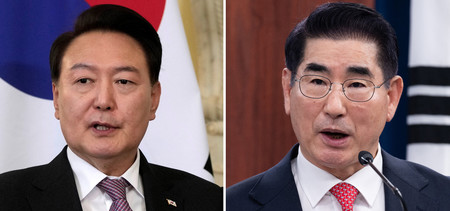韓国の尹錫悦大統領(左)と金龍顕前国防相(AFP時事)