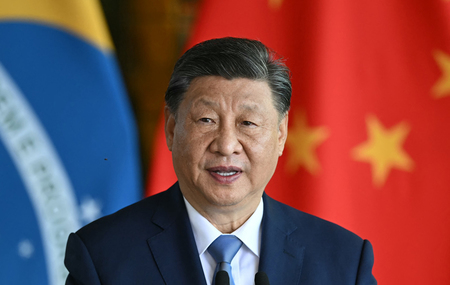 中国の習近平国家主席=11月20日、ブラジル・ブラジリア(AFP時事)