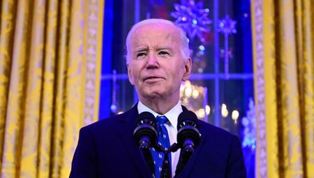 バイデン米大統領=16日、ワシントン(AFP時事)
