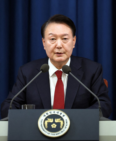 韓国の尹錫悦大統領=2024年12月、ソウル(韓国大統領府提供)