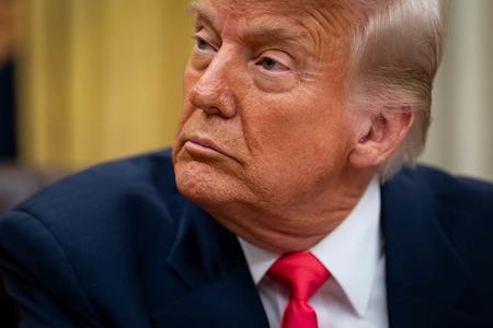 トランプ米大統領＝６日、ワシントン（ＥＰＡ時事）