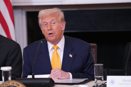 トランプ米大統領=7日、ワシントン(EPA時事)