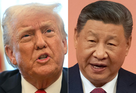 トランプ米大統領（左）と中国の習近平国家主席（ＡＦＰ時事）