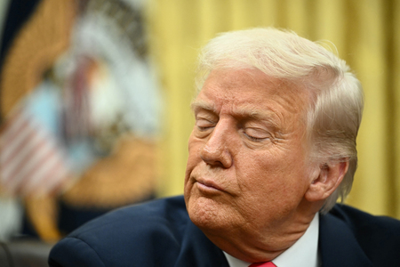 トランプ米大統領=6日、ワシントン(AFP時事)