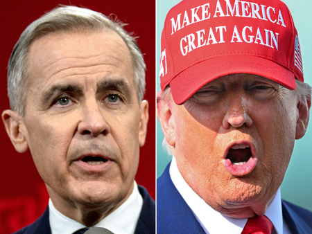カナダのカーニー新首相(写真左)とトランプ米大統領(AFP時事)