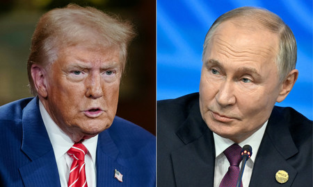 トランプ米大統領(左)とロシアのプーチン大統領(AFP時事)