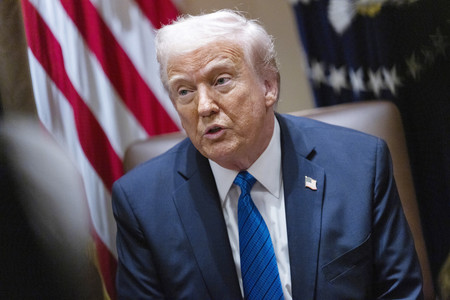 トランプ米大統領=25日、ワシントン(EPA時事)