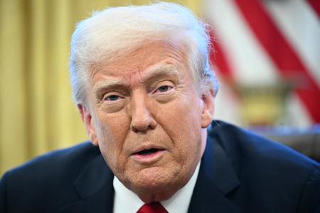 トランプ米大統領=26日、ワシントン(AFP時事)