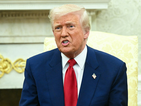 トランプ米大統領=7日、ワシントン(AFP時事)