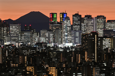 東京・新宿の高層ビル群＝２０２３年１１月（ＡＦＰ時事）