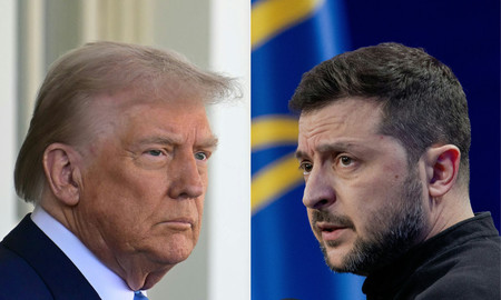 トランプ米大統領(左)とウクライナのゼレンスキー大統領(AFP時事)