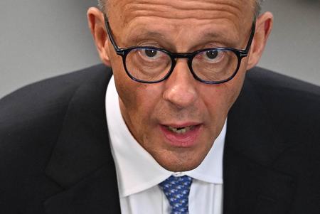 ドイツ連邦議会で首相に指名されたフリードリヒ・メルツ氏＝６日、ベルリン（ＡＦＰ時事）