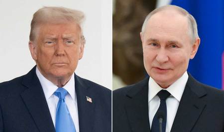 写真左からトランプ米大統領とプーチン・ロシア大統領（ＡＦＰ時事）