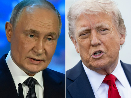 ロシアのプーチン大統領（左）とトランプ米大統領（ＡＦＰ時事）