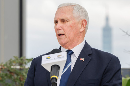 ペンス元米副大統領=1月17日、台北(AFP時事)