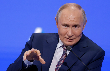 ロシアのプーチン大統領=3月18日、モスクワ(AFP時事)