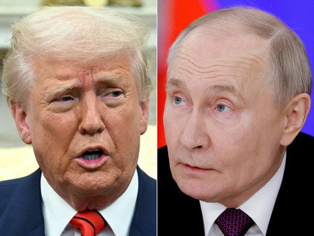 トランプ米大統領(左)とロシアのプーチン大統領(AFP時事)