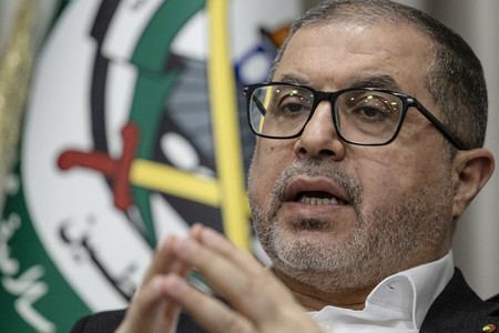 イスラム組織ハマス政治部門のナイム幹部＝２月８日、イスタンブール（ＡＦＰ時事）