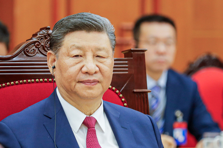 中国の習近平国家主席＝４月１４日、ベトナム・ハノイ（ＥＰＡ時事）