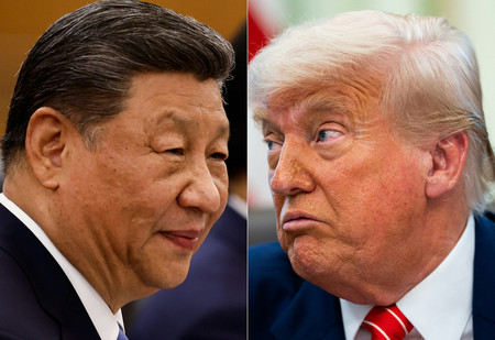 トランプ米大統領（右）と習近平中国国家主席（ＡＦＰ時事）