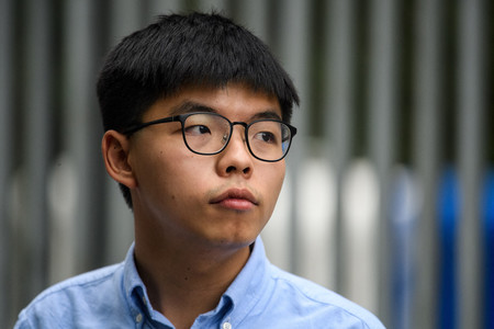 香港の民主活動家、黄之鋒氏=2019年10月、香港(AFP時事)