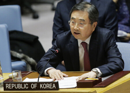 韓国の趙顕前国連大使＝２０１７年１２月、ニューヨーク（ＡＦＰ時事）