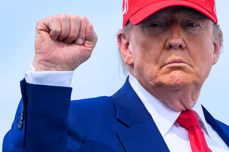 トランプ米大統領＝２１日、ニュージャージー州モリスタウン（ＡＦＰ時事）