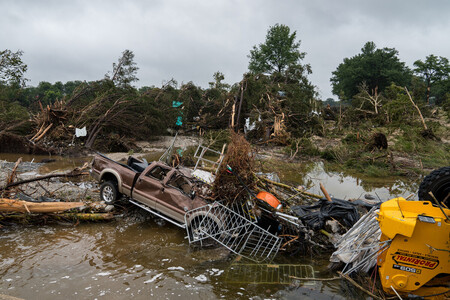 米南部テキサス州の洪水被災地＝５日、カービル（ＡＦＰ時事）