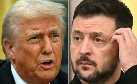 トランプ米大統領(左)とウクライナのゼレンスキー大統領(AFP時事)