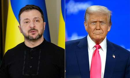 ウクライナのゼレンスキー大統領(左)とトランプ米大統領(AFP時事)