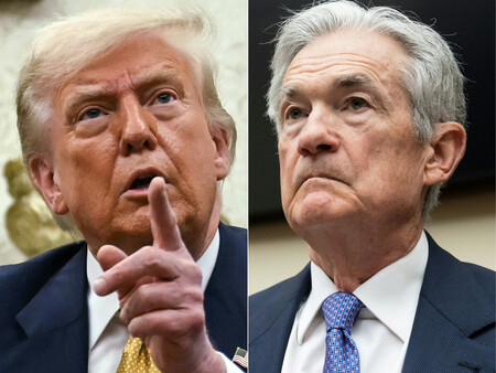 トランプ米大統領(左)と連邦準備制度理事会(FRB)のパウエル議長(AFP時事)
