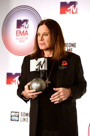 英ロック歌手のオジー・オズボーンさん=2014年11月、英北部グラスゴー(AFP時事)
