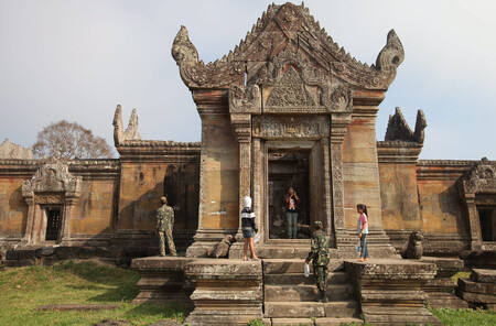 世界遺産のプレアビヒア寺院＝２０１０年２月、カンボジア北部プレアビヒア州（ＥＰＡ時事）