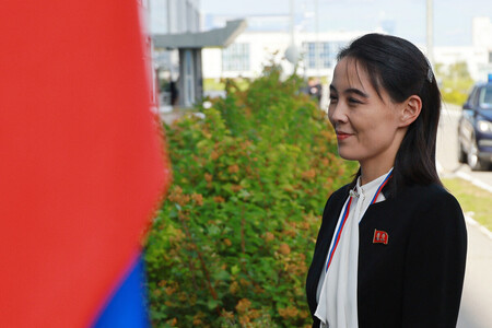 北朝鮮の金与正朝鮮労働党副部長=2023年9月、ロシア極東アムール州(AFP時事)