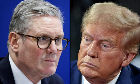 トランプ米大統領（右）とスターマー英首相（ＡＦＰ時事）
