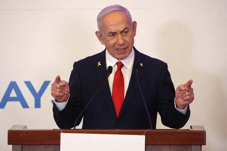 イスラエルのネタニヤフ首相=27日、エルサレム(AFP時事)