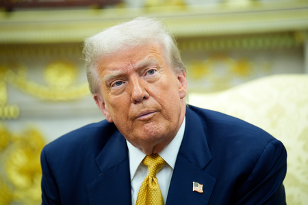 トランプ米大統領＝２２日、ワシントン（ＥＰＡ時事）