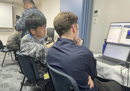 航空自衛隊が参加した宇宙防衛の多国間机上演習＝７月、オーストラリア北東部タウンズビル（防衛省統合幕僚監部提供・時事）