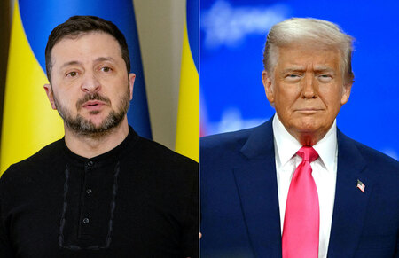 ウクライナのゼレンスキー大統領（左）とトランプ米大統領（ＡＦＰ時事）