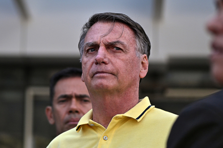 ブラジルのボルソナロ前大統領＝１６日、ブラジリア（ＥＰＡ時事）