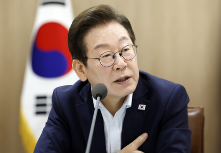 韓国の李在明大統領＝２２日、ソウル（ＥＰＡ時事）