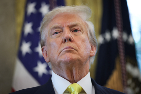 トランプ米大統領＝７日、ワシントン（ＡＦＰ時事）
