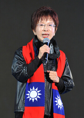 洪秀柱氏＝２０１６年１月、台湾北部・桃園市（ＡＦＰ時事）